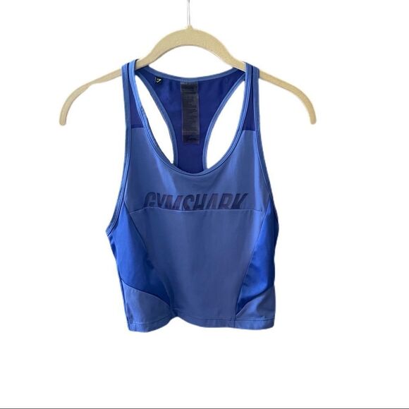 Gymshark Cropped Blue Tank - Picture 2 of 4